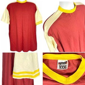 Future Monsters Retro Striped Maroon Club Ringer T-Shirt size 3XL 52 x 32" 2022